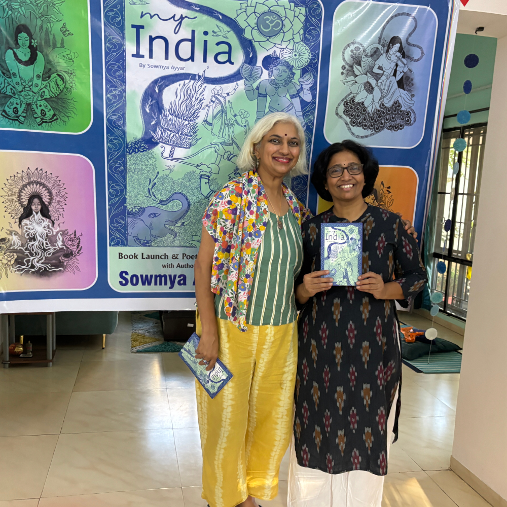Sowmya presenting at an academic event