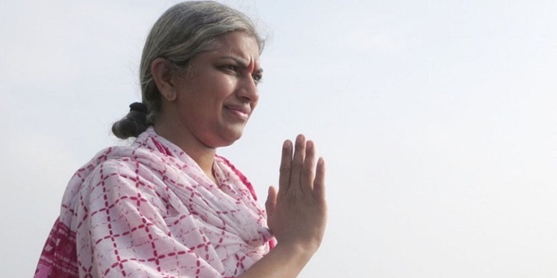 Sowmya Ayyar with palms joined in greeting, from the YourStory profile